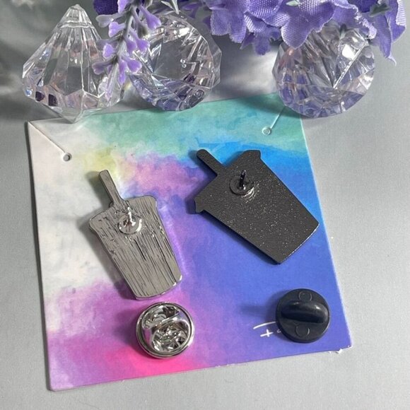 Coffee Ice Drink Lapel Pin Beverage Straw Badge Brooch Accessories Jewelry Pin - Picture 4 of 8